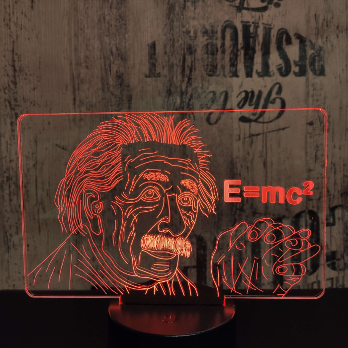 Albert Einstein 7 színű 3D led lámpa