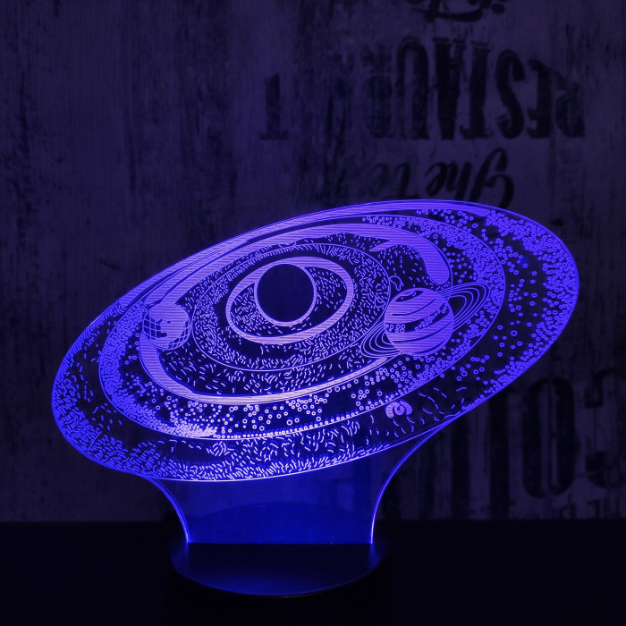 Bolygók 2 7 színű 3D led lámpa