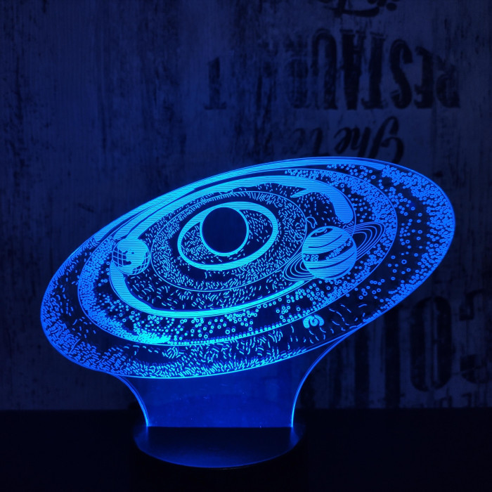 Bolygók 2 7 színű 3D led lámpa
