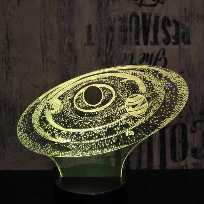 Bolygók 2 7 színű 3D led lámpa