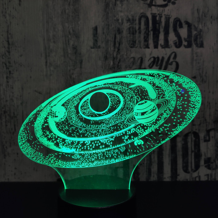 Bolygók 2 7 színű 3D led lámpa