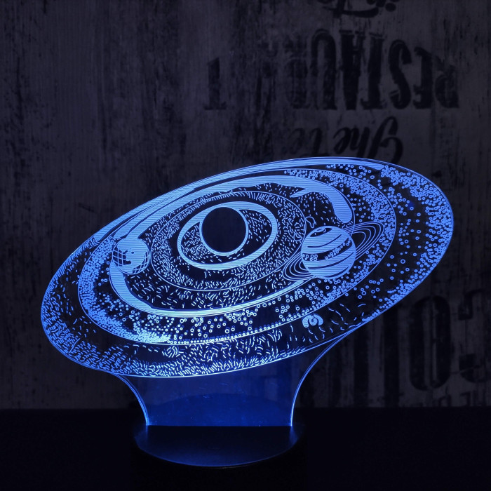 Bolygók 2 7 színű 3D led lámpa