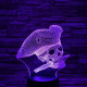 Kalózfej 7 színű 3D led lámpa