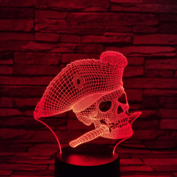 Kalózfej 7 színű 3D led lámpa