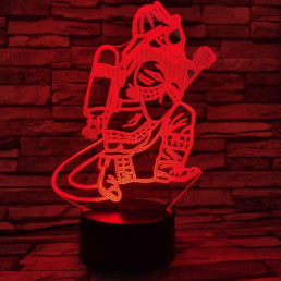 Tűzoltó  7 színű 3D led lámpa