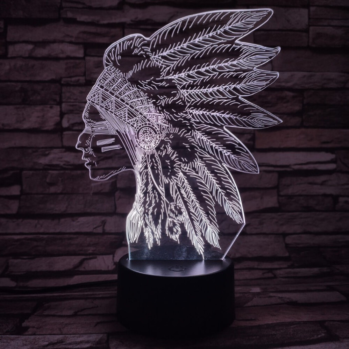 Indián 7 színű 3D led lámpa
