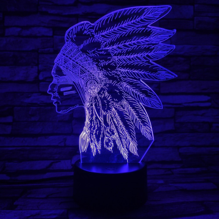 Indián 7 színű 3D led lámpa