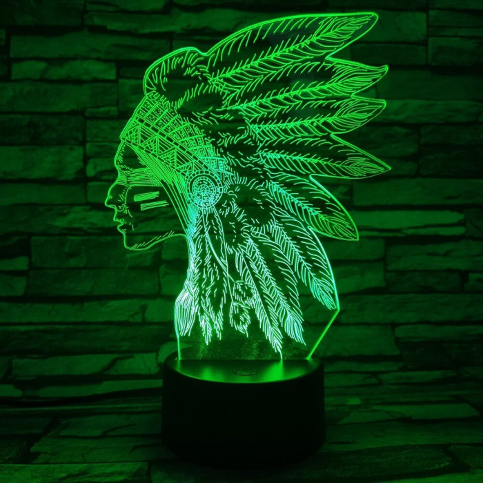 Indián 7 színű 3D led lámpa