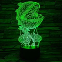 Húsevő növény 7 színű 3D led lámpa