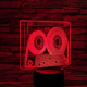 Retro szalagos kazetta 7 színű 3D led lámpa