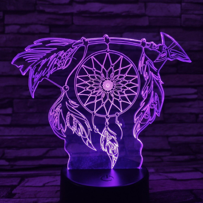 Indián amulett 7 színű 3D led lámpa