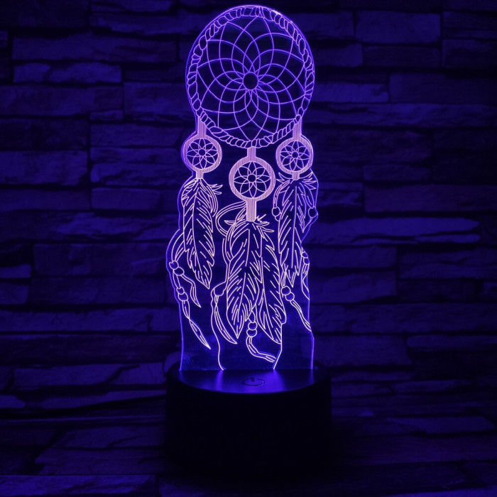 Álomfogó amulett 7 színű 3D led lámpa