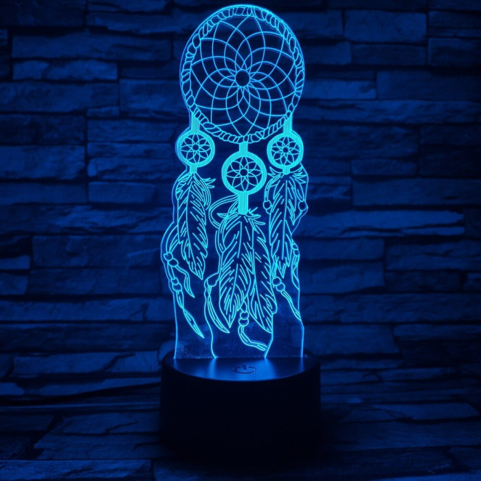 Álomfogó amulett 7 színű 3D led lámpa