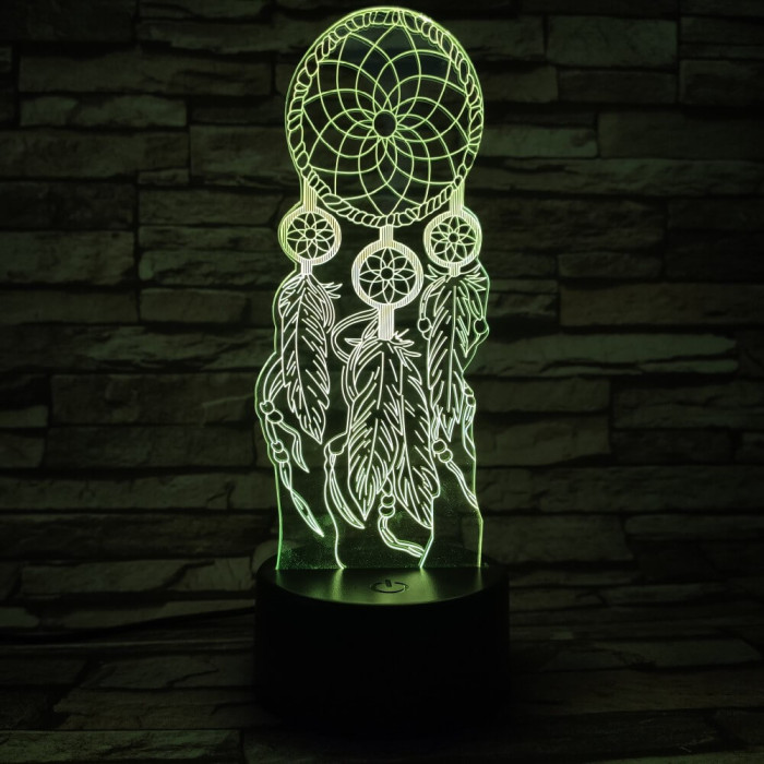 Álomfogó amulett 7 színű 3D led lámpa