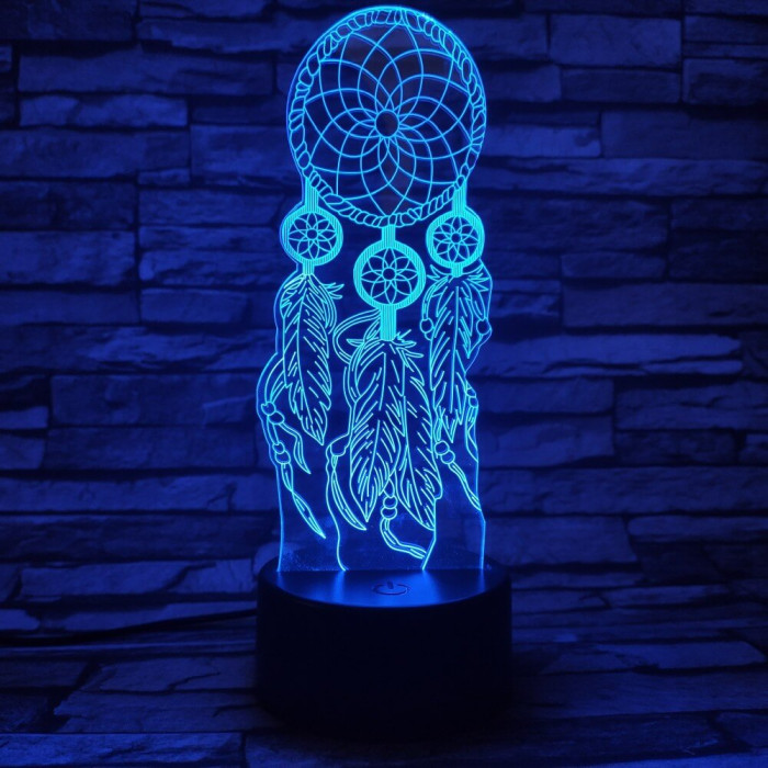 Álomfogó amulett 7 színű 3D led lámpa