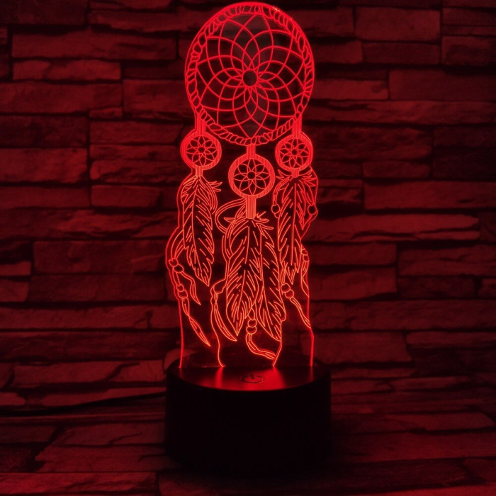 Álomfogó amulett 7 színű 3D led lámpa