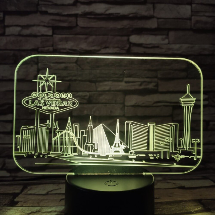 Las Vegas 7 színű 3D led lámpa