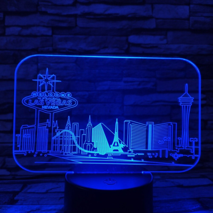 Las Vegas 7 színű 3D led lámpa