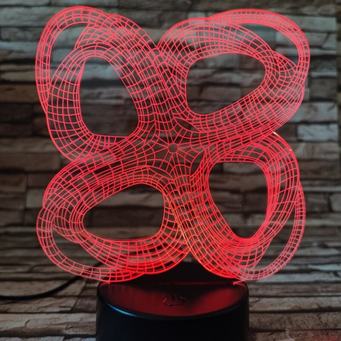 Absztrakt 2 7 színű 3D led lámpa