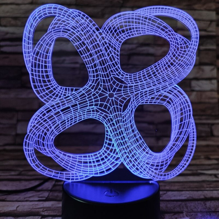 Absztrakt 2 7 színű 3D led lámpa