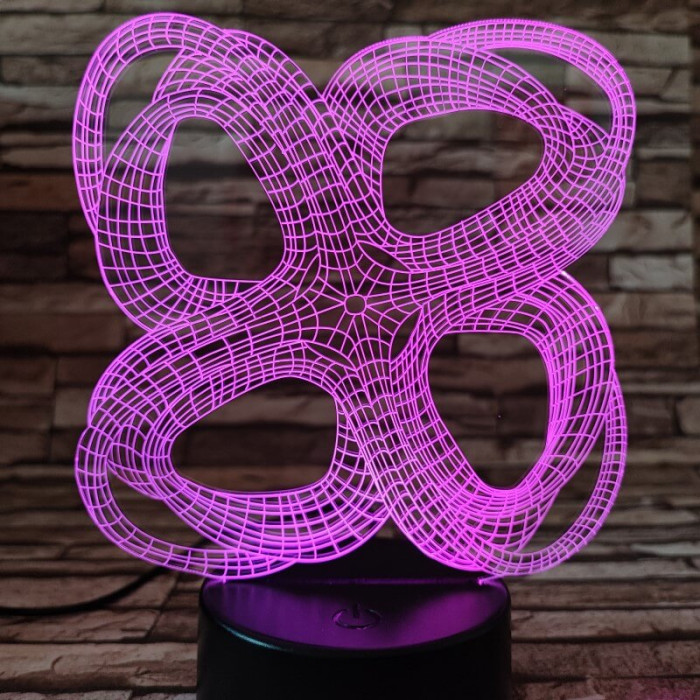 Absztrakt 2 7 színű 3D led lámpa