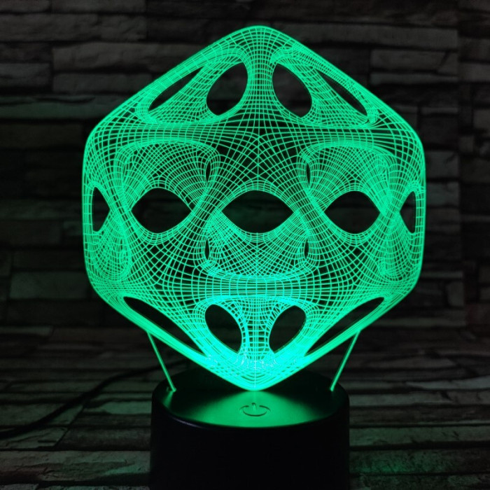 Nonfiguratív 7 színű 3D led lámpa