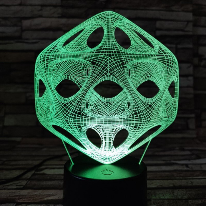 Nonfiguratív 7 színű 3D led lámpa