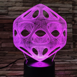 Nonfiguratív 7 színű 3D led lámpa