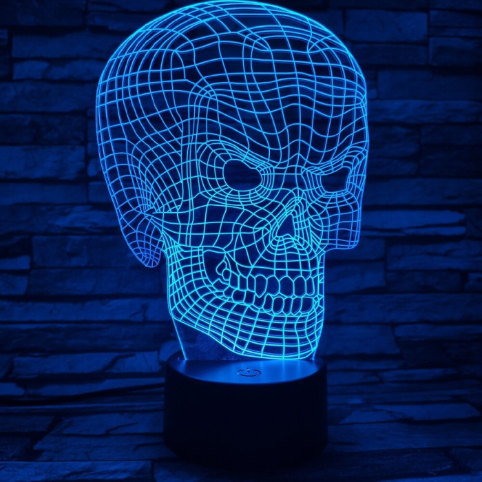Koponya 3D led lámpa