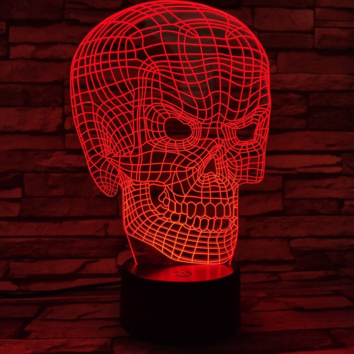 Koponya 3D led lámpa