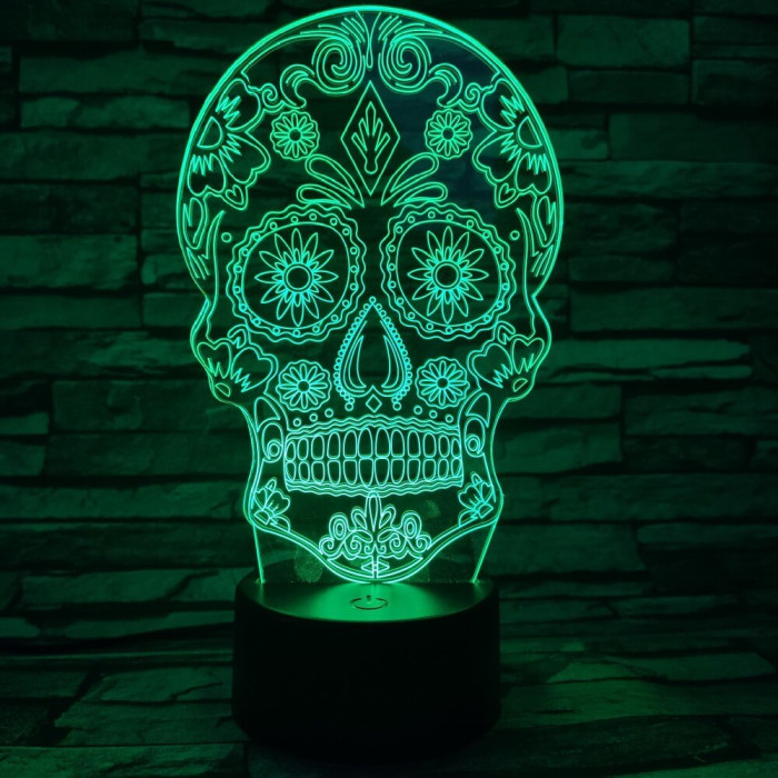 Koponya 3D led lámpa