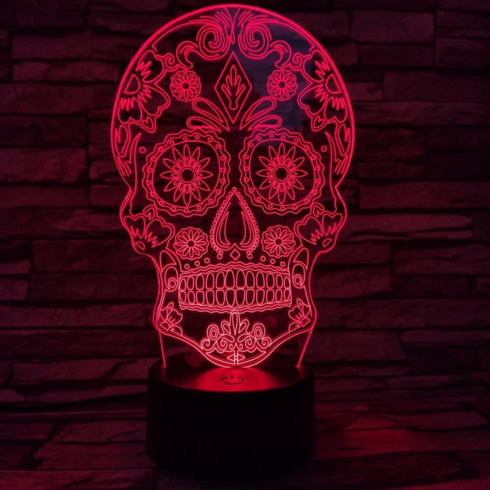Koponya 3D led lámpa
