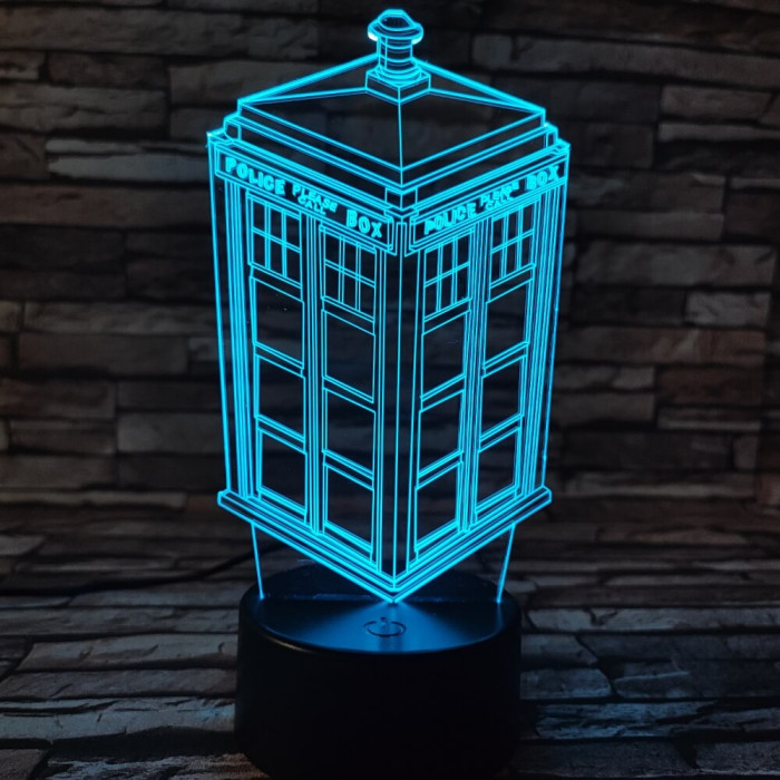Tardis 7 színű  3D led lámpa