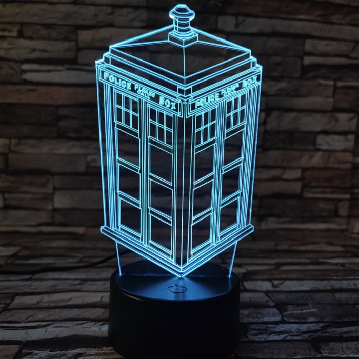 Tardis 7 színű  3D led lámpa