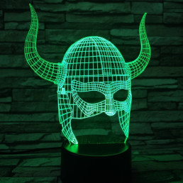 Viking sisak 7 színű 3D led lámpa