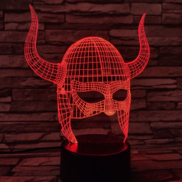 Viking sisak 7 színű 3D led lámpa