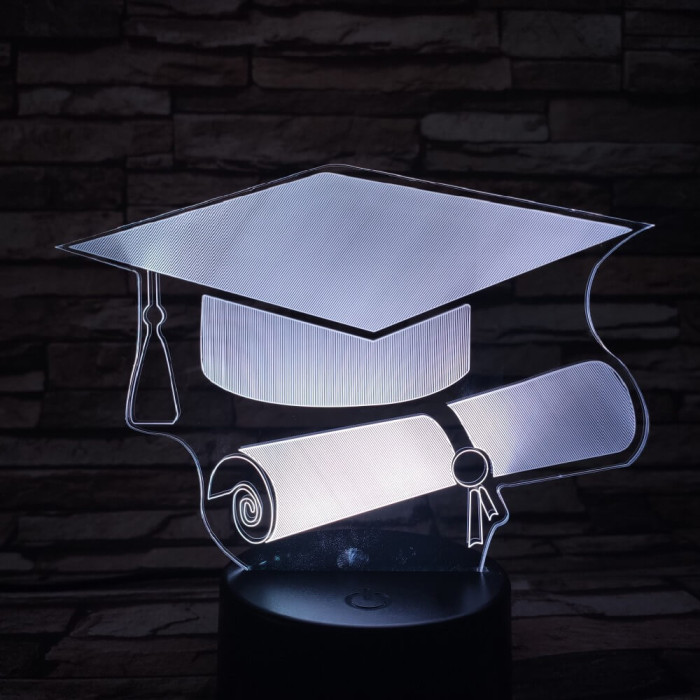 Diplomaosztó kalap  7 színű 3D led lámpa