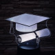 Diplomaosztó kalap  7 színű 3D led lámpa
