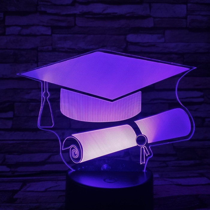 Diplomaosztó kalap  7 színű 3D led lámpa