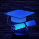 Diplomaosztó kalap  7 színű 3D led lámpa