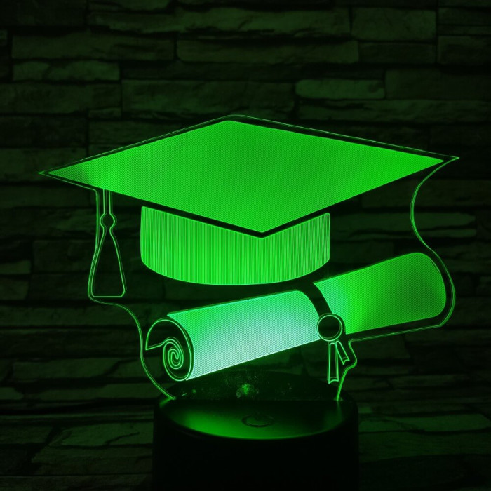 Diplomaosztó kalap  7 színű 3D led lámpa