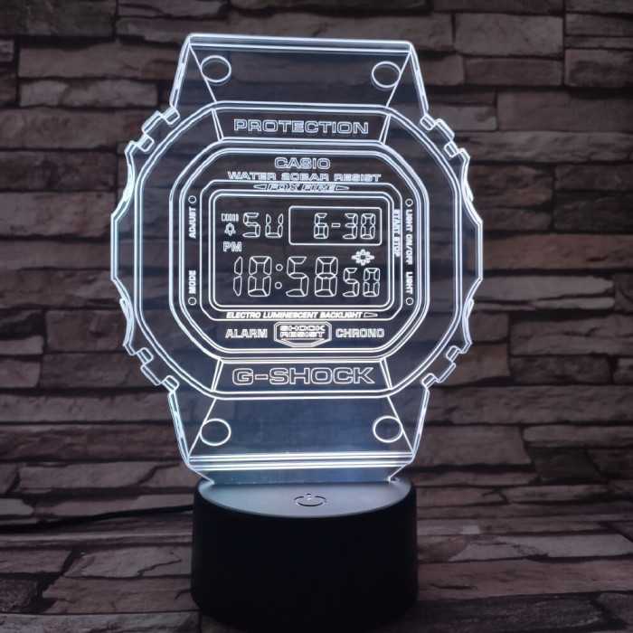 Kvarcóra 7 színű 3D led lámpa