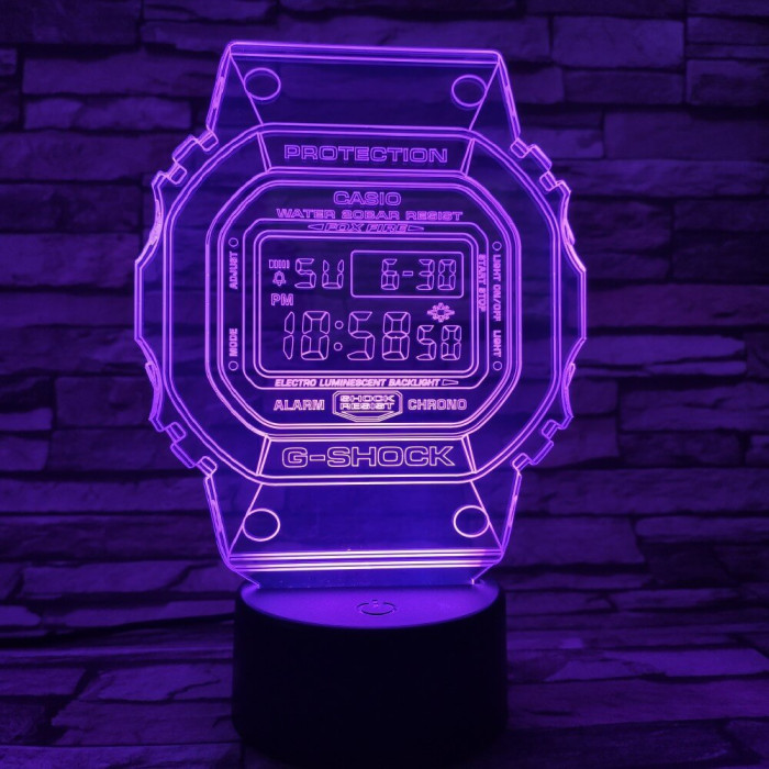 Kvarcóra 7 színű 3D led lámpa