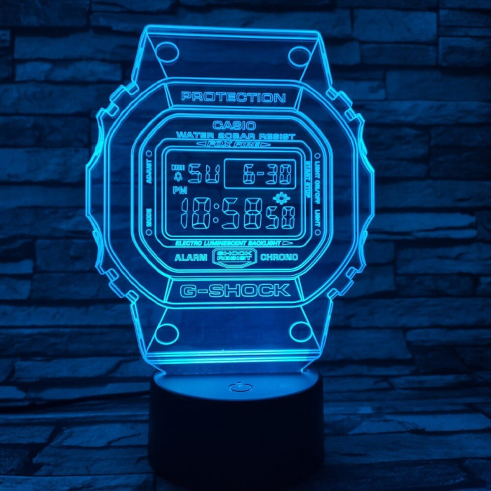 Kvarcóra 7 színű 3D led lámpa