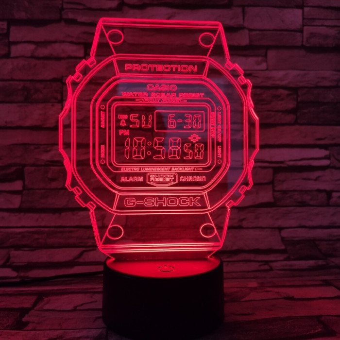 Kvarcóra 7 színű 3D led lámpa