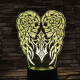 Koponya angyalszárny 7 színű 3D led lámpa