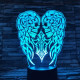 Koponya angyalszárny 7 színű 3D led lámpa