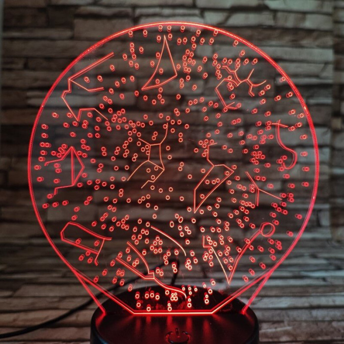 Csillagkép 7 színű 3D led lámpa