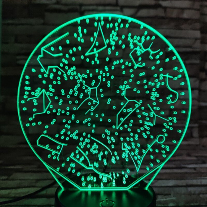 Csillagkép 7 színű 3D led lámpa