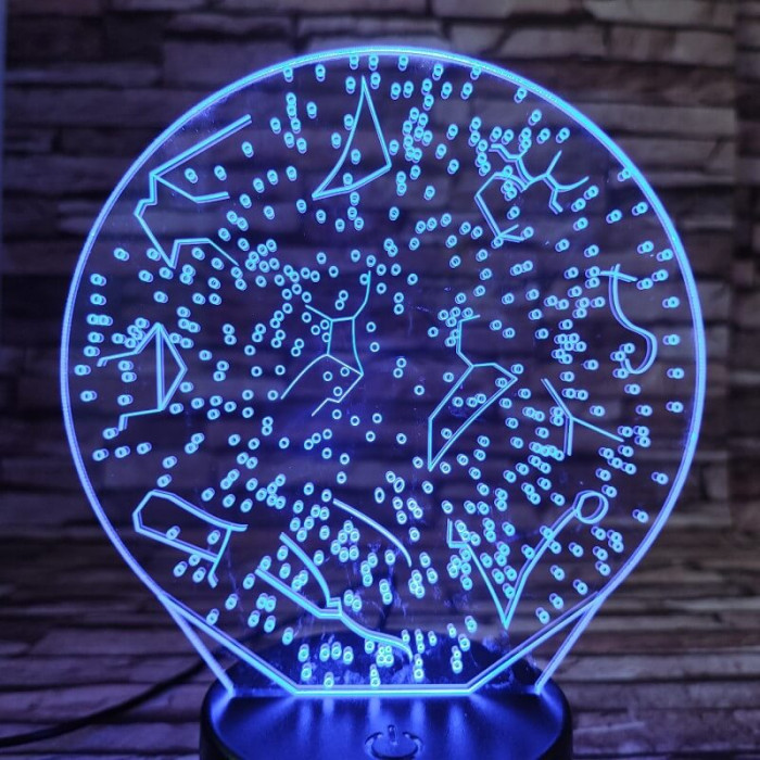 Csillagkép 7 színű 3D led lámpa